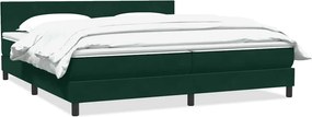 vidaXL Cama com molas colchão 200x210 cm veludo verde-escuro