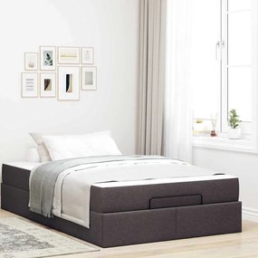 vidaXL Estrutura da Cama Castanho escuro 120 x 200 cm tecido