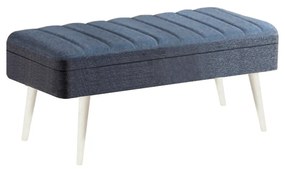 Conjunto de Mesa de Jantar Extensível e Cadeiras Vina – Branco e Azul