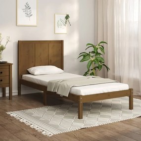 vidaXL Estrutura de cama 100x200 cm pinho maciço castanho mel