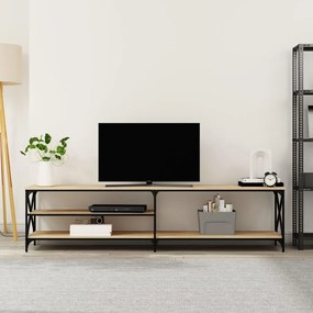 vidaXL Móvel de TV 200x40x50cm derivados madeira/metal carvalho sonoma