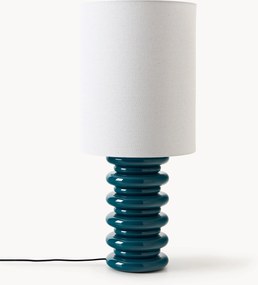 Candeeiro de mesa grande com base de madeira Nicolas
