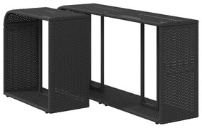 Prateleiras de arrumação 2 pcs vime PE preto