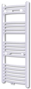 140851 vidaXL Aquecedor toalhas banheiro curvo 500 x 1160 mm conector lateral e centro