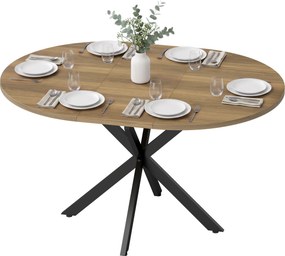 Mesa de Jantar Extensível Oval (CADEIRAS NÃO INCLUIDAS), 135 x 100 x 75 cm, Extensão Borboleta, Castanha
