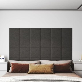 Painel de parede 12 pcs 30x30cm tecido 1,08 m² cor cinza-escuro
