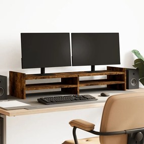 vidaXL Suporte monitor 100x27x20cm derivados madeira carvalho fumado