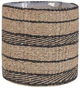 Conjunto  de 3 vasos em fibra de algas cor natural e preto, RASBORA Beliani