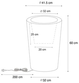 Candeeiro de pé para exterior vaso branco 60 cm IP44 - Verano Moderno