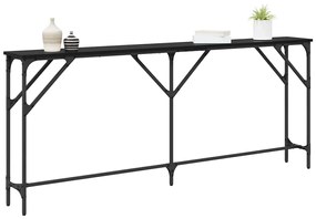 Mesa de Consola Carvalho Preto 180x23x75 cm Madeira de Engenharia