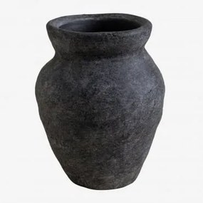 Jarro Decorativo Em Terracota Asmeret Preto - Sklum