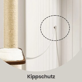 Arranhador gatos com 5 colunas para arranhar 58 x 40 x 165 cm castanho