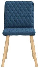Cadeiras de jantar 6 pcs tecido azul