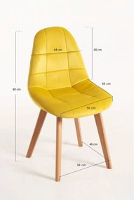 Pack 2 Cadeiras Kelen Veludo - Amarelo