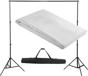 vidaXL Sistema porta-fundos 300 x 300 cm branco