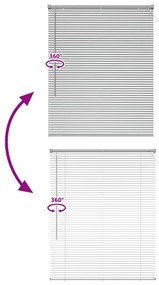 Persiana de Janela com cortinas Manual Prata 105 x 130 cm Alumínio