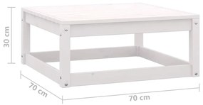 3 pcs conjunto lounge de jardim pinho maciço branco