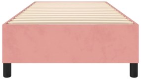 Estrutura de cama 90x200 cm veludo rosa