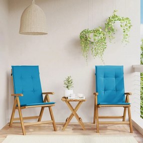 vidaXL Cadeiras de jardim reclináveis c/ almofadões 2 pcs teca maciça