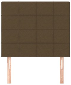 Cabeceira de cama 2 pcs tecido 80x5x78/88 cm castanho
