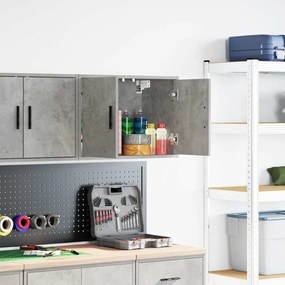 vidaXL Armário de parede garagem concreto cinza madeira engenheirada