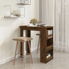 812966 vidaXL Mesa bar c/ prateleiras 102x50x103,5cm aglome. carvalho fumado
