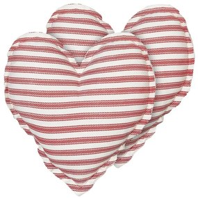 Conjunto 2 almofadas decorativas forma de coração algodão vermelho e branco 45 x 45 cm RUBIA Beliani