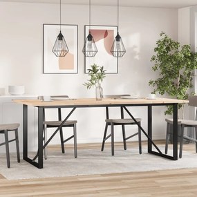 Mesa de jantar estrutura O 200x100x75,5 cm pinho/aço