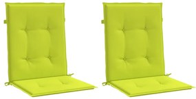 Almofadões lombares p/ cadeiras jardim 2pcs oxford verde brilh.