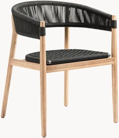 Cadeira de jantar em madeira de acácia para jardim com braços Miara