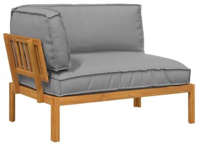 vidaXL Conjunto de Sofás com almofada Liso Cinzeto 132 x 92 x 69 cm