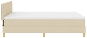 Cama Box Spring com Colchão Creme 140x190 cm Tecido