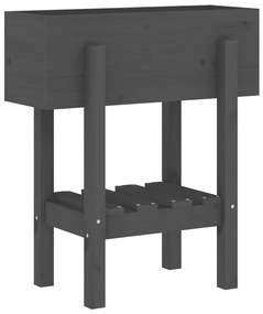 Vaso/floreira de jardim 62x30x69 cm pinho maciço cinzento