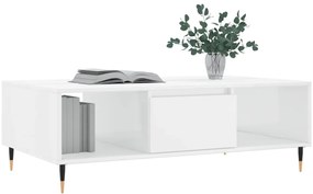Mesa de centro 104x60x35 cm derivados madeira branco brilhante
