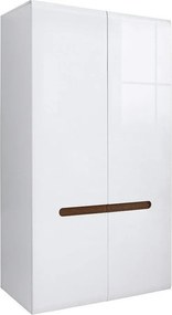 Roupeiro Serveso 110, Branco, Branco brilhante, 193x105x57cm, 67 kg, Portas para roupeiro: Com dobradiças, Número de prateleiras: 1, Número de prateleiras: 1