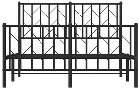 Estrutura de cama com cabeceira e pés 120x200 cm metal preto