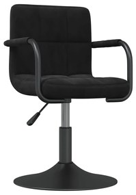 Cadeiras de jantar giratórias 2 pcs veludo preto