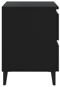 Mesas de cabeceira 2 pcs 40x35x50 cm derivados de madeira preto