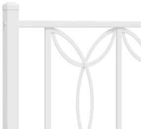 Estrutura de cama com cabeceira 90x190 cm metal branco