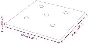 Painel parede 12pcs 30x30cm couro artificial 1,08 m² cappuccino