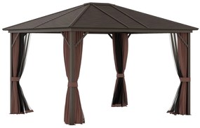 Pérgola para Jardim com Parede Lateral e Rede Mosquiteira 365x300x265