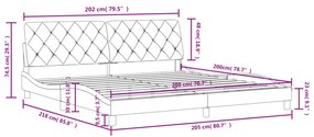 Estrutura de cama c/ cabeceira 200x200 cm veludo cinzento-claro