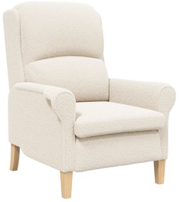 Poltrona Ergonómica Creme Tecido, Madeira Padrão Ergonómica