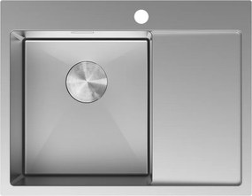 Mexen Exar lava-louça de aço inoxidável 1-cuba com escorredor esquerdo 620 x 480 mm, inox - 6431621005L-01