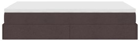 Estrutura de cama otomana com colchão 120x190cm castanho escuro