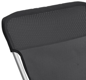 Cadeiras praia dobráveis 2pcs textilene/aço revestido pó preto