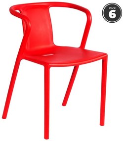 Pack 6 Cadeiras Indi - Vermelho