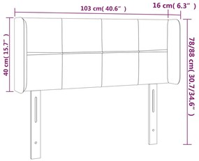 Cabeceira de cama c/ abas tecido 103x16x78/88 cm preto