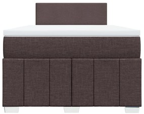 Cama boxspring com colchão 120x190 cm tecido castanho-escuro