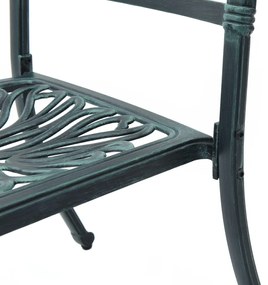 Cadeiras de jardim 2 pcs alumínio fundido verde